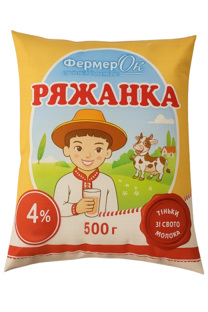 Ряжанка 4% жиру 500 г ТМ ФермерОк